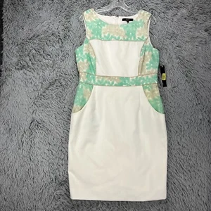 Alex Marie Dyana Sheath Dress Women's 12 Ivory Spring Metallic Flower Church - Picture 1 of 13
