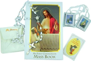 Religious Gifts Girl First Communion Gift Set with Missal, Rosary, Lapel Pin - Picture 1 of 1