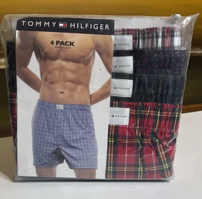 Tommy Hilfiger Men's 4 Woven Boxers Assorted Colors 100% Cotton Small NEW $45 - Image 1 of 4