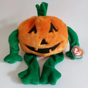 Ty Beanie Buddies Pumpkin Soft Toy Halloween Plushie New with protector tag - Picture 1 of 6