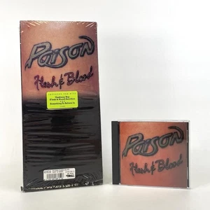POISON Flesh & Blood (CD, 1990) LONG BOX RARE! STILL IN SHRINK-WRAP W HYPE LABEL - Picture 1 of 6