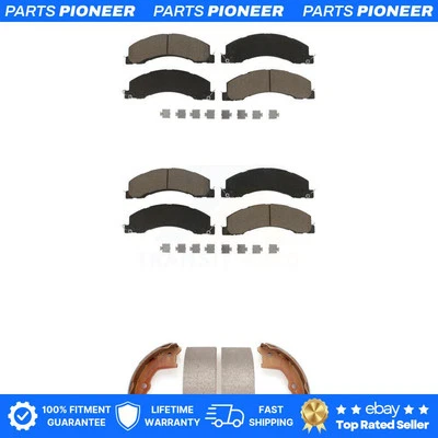 Kit de pastillas de freno delanteras traseras de cerámica y zapatas de estacionamiento para Ram 5500 Dodge 4500 Foto 1 de 4