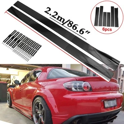 Fit 86.6''Side Skirt Splitter+Extension Rocker Panel For Mazda RX-8 RX8 - Image 1 of 4