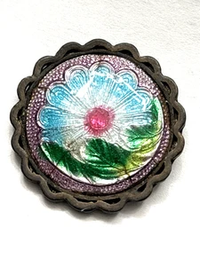 BEAUTIFUL Vintage Design Under Glass FLOWER Button - 13/16" (Y3) - Picture 1 of 8