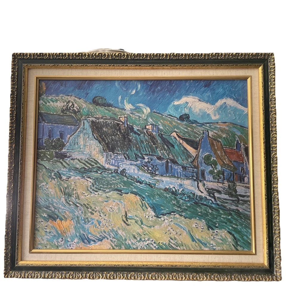 Houses at Auvers Vincent Van Gogh Repro OrigAcrylic Handpainted on Canvas - Image 1 of 4