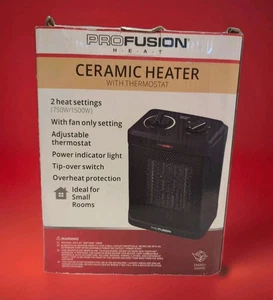 ProFusion Heat 750/1500W Pers Ceramic Heater / Thermostat / Tip Protection NIB - Picture 1 of 7