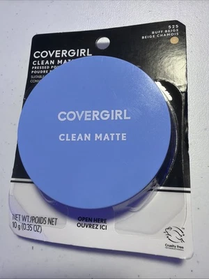 NEW CoverGirl Clean Matte Pressed Powder, Buff Beige 525, 0.35oz - Image 1 of 3
