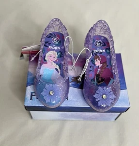 Disney Frozen Ballet Light Up Toddler Girls Jelly Flats Purple -size 6 - Picture 1 of 6