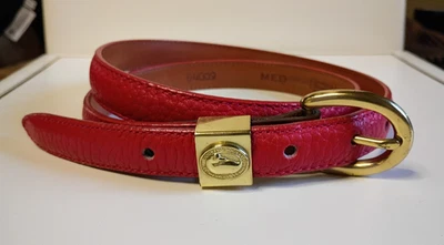 Dooney & Bourke - Red Leather Belt - Vintage - Medium - Made in USA - Image 1 of 4