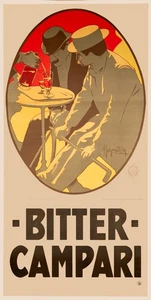 Bitter Campari by Hohenstein 1910 original Italian poster 39 x 78 inches RARE ! - Picture 1 of 5