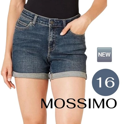 🆕️ Nuevos Pantalones Cortos Mossimo High-Rise Super Elásticos Denim Jean con Puños en Azul - 16 Foto 1 de 4