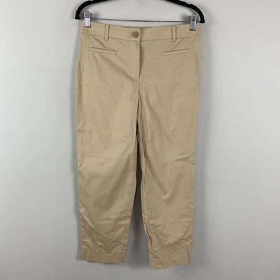 Ann Taylor The Crop Curvy Fit Pants Size 4P Beige Mid Rise Slim Leg - Image 1 of 4