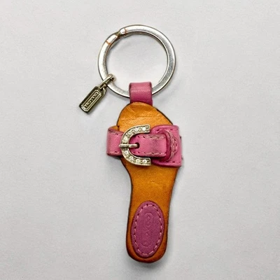 Coach Rosa Estrás Cristal Sandalia Chancla Llavero Llavero Dije Foto 1 de 3