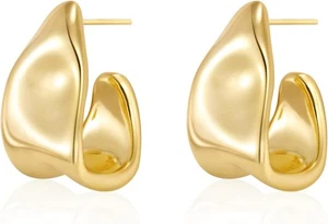 4 Karat Vergoldet Hypoallergen Ohrring Statement Trendy Mode Gold Schmuck Geschenk - Bild 1 von 7