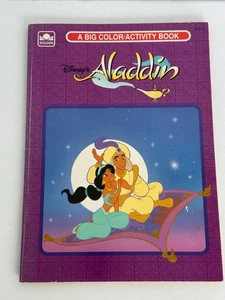 Vintage1992 Disney Aladdin Activity Color Book 50 Years Golden Books AS IS~ USED - Picture 1 of 6