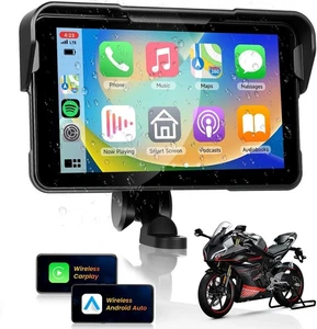 HD IPS 5" Touch Screen Portable Wireless Carplay/AAuto for Motorcycle/Wireless. - Picture 1 of 8