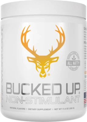 BUCKED UP NON-STIMULANT PRE-WORKOUT ORANGE MANGO  11.6 OZ 30 SERVINGS 05/2026 - Image 1 of 2