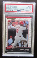 2001 Donruss Rated Rookie Baseball's Best Bronze Albert Pujols #156 PSA 8 NM-MT