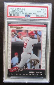 2001 Donruss Rated Rookie Baseball's Best Bronze Albert Pujols #156 PSA 8 NM-MT - Picture 1 of 4
