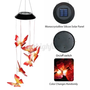 LED Solar Powered Wind Chime Light Color Changing lamp Hanging Garden Yard  - Picture 1 of 11