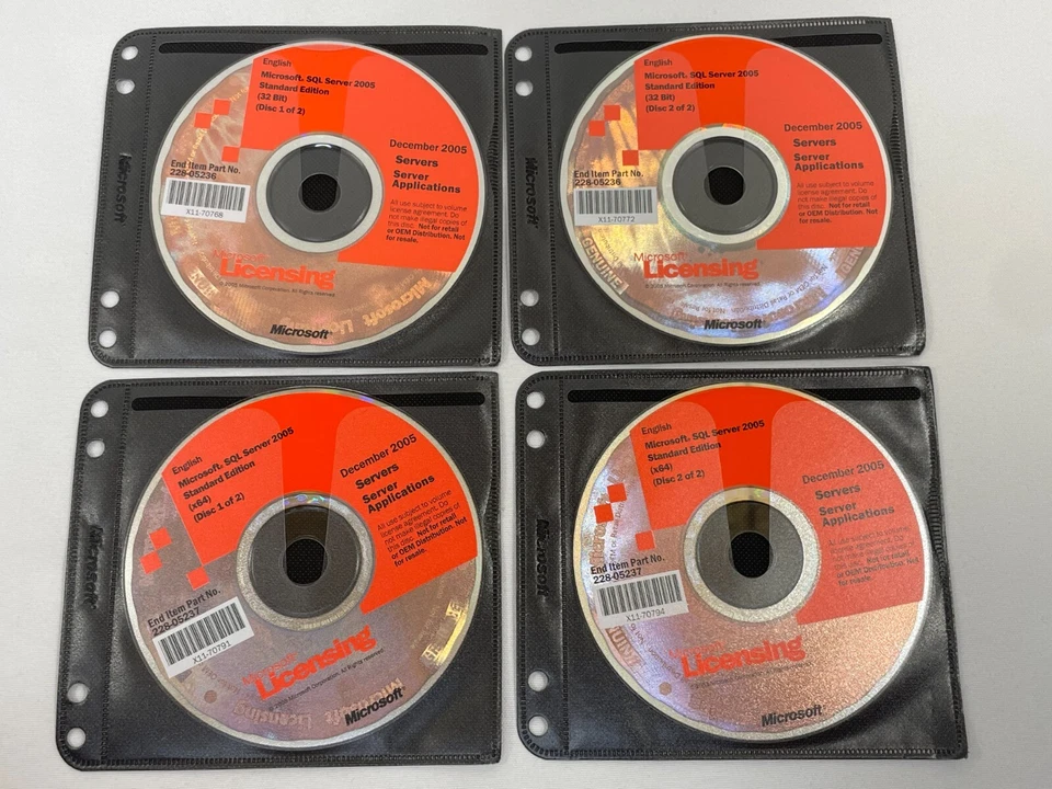 Microsoft SQL Server 2005 Standard Edition 4-Disc DVD Set Windows PC Software - Image 1 of 4