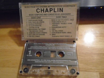 RARE PROMO Chaplin CASSETTE TAPE soundtrack Robert Downey Jr Avengers score jazz - Image 1 of 2