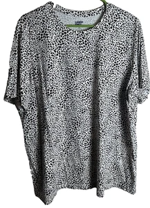 Lands' End Damen Plus Tiermotiv T-Shirt/Tunika schwarz/weiß Größe 1X - Bild 1 von 6