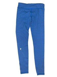 IVIVVA By Lululemon 12 Girls Kids Legging Blue Gray Weave Print Logo Athletic - Picture 1 of 6
