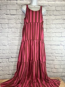 NWT Cloth & Portrait Pink Striped Maxi Dress Women’s Size XL Flowy Boho Fall - Picture 1 of 9