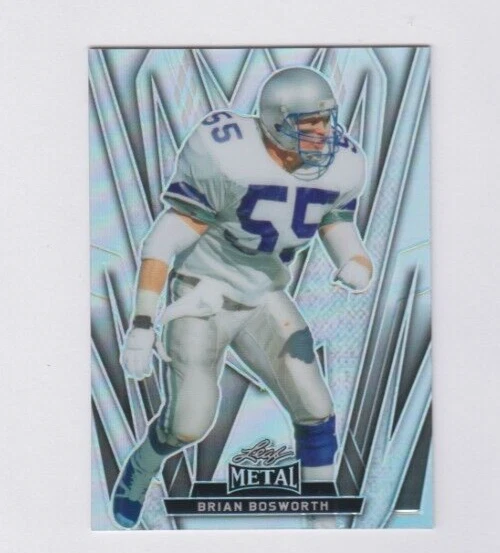 Brian Bosworth 2024 LEAF METAL SILVER PRISMATIC CARD #14 SEATTLE SEAHAWKS🏈