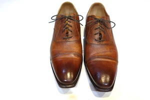Pre Owned Kenneth Cole Cognac Brown Cap Toe Oxford Shoe 11 - Picture 1 of 5