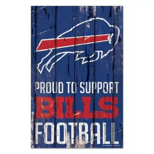 BUFFALO BILLS, 11" X 17"CLASSIC ANTIQUE HARD WOOD SIGN FROM WINCRAFT - Picture 1 of 1