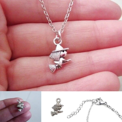 Collana con Strega Argento catena ciondolo di Halloween Harry Potter Uomo Donna - Immagine 1 di 4