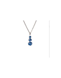 Collana Con Pendente Cristalli Di Swarovski Blu - Foto 1 di 1