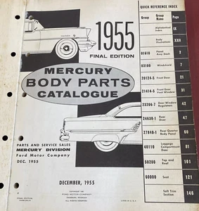 1955 MERCURY BODY PARTS CATALOG; FINAL EDITION; FACTORY, O.E. - Picture 1 of 5