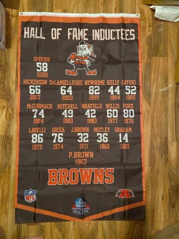 Cleveland Browns 3x5 ft Flag Hall of Fame Inductees NFL American Football Banner Cover