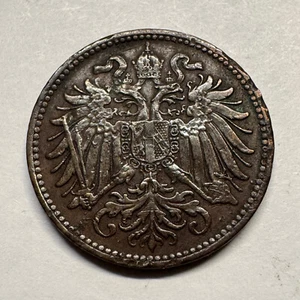 1896 Austria 2 Heller - Beautiful Coin - #A-090 - Picture 1 of 2