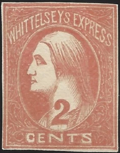 US Scott #146L1 Mint VF 2 Cent 1857 Local Stamp Whittelseys Express - Picture 1 of 1