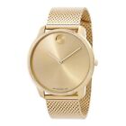 Brand New W/ Tags And Box Movado Bold Thin Quartz Gold Dial Men's Watch 3600833