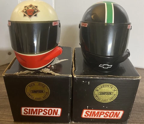 Nascar Simpson Mini Helmets Bobby LaBonte Joe Gibbs Kenny Wallace Red Dog Cover