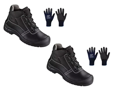 2 Paar SET Arbeitsschuhe S3 Sicherheitsschuhe Stiefel Stahlkappe Gr 37-50 - Bild 1 von 4