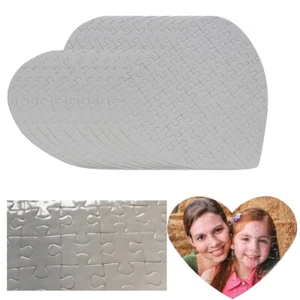 10 Paquetes Rompecabezas CORAZÓN Sublimación en Blanco Rompecabezas Hágalo Usted Mismo Transferencia de Calor Artesanía - Imagen 1 de 11