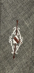 Men's Tie Gray With Embroidered Shield - Picture 1 of 3