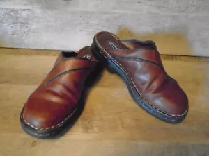 Dr. Scholls Größe 6,5 braune Margie Slipper Clogs Damen Leder doppeltes Luftkissen - Bild 1 von 5
