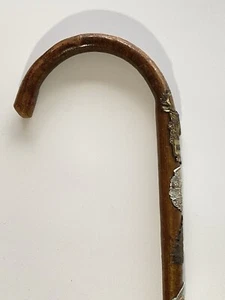 Vintage German Walking Stick Cane (Wanderstock) with Stocknagel Badges & Deer - Picture 1 of 16