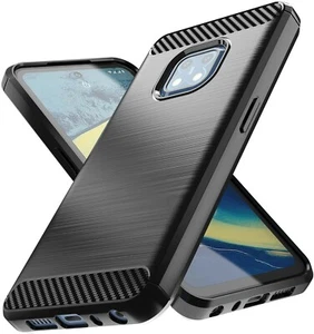 For NOKIA XR20 CARBON FIBRE CASE SHOCKPROOF SLIM HEAVY DUTY BLACK PHONE COVER - Picture 1 of 7