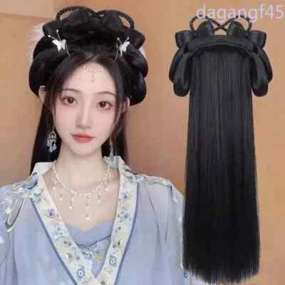 Cosplay Wigs Black Anime Ancient Chinese Hanfu Wigs Vintage Long Straight Lolita - Image 1 of 3