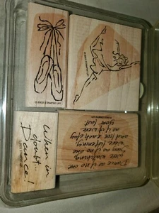 Stampin Up 2003 Dance Sketches Mounted - Set Of 4 ballet - Picture 1 of 2