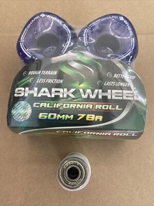 Shark Wheels & Bearings Longboard skateboard Cali Roll 60mm 78a trans purple - Picture 1 of 5