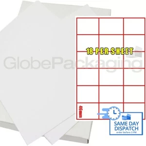200 SHEETS OF WHITE ADDRESS LABELS - 18 PER SHEET PAGE - Picture 1 of 5